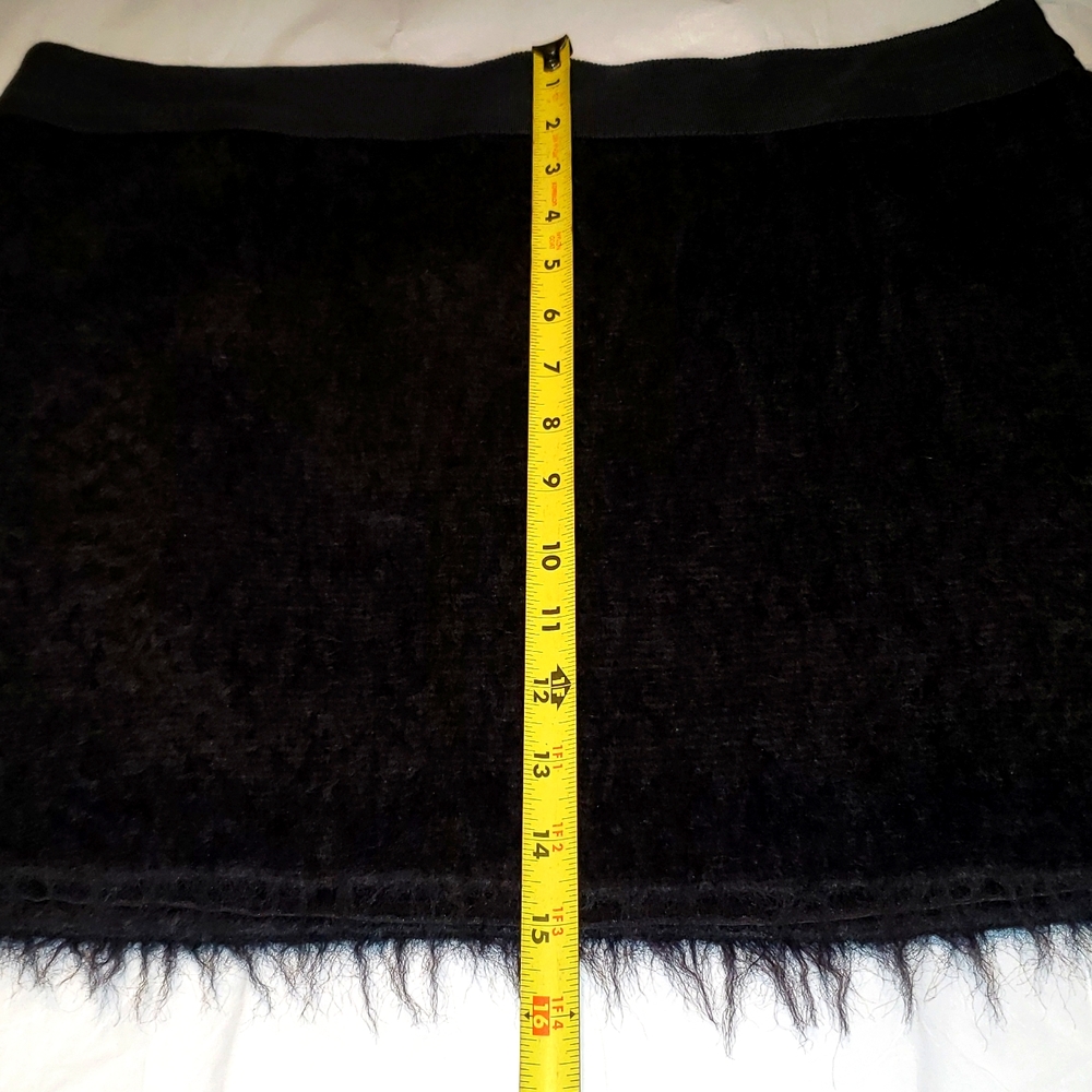 MILLY of New York New Mini Skirt Ribbon Waist Trim Wool Mohair BLACK Women's 10 - Picture 12 of 12